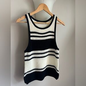 Anthropologie - Bishop & Young Black and White Striped Women's Sweater Tank